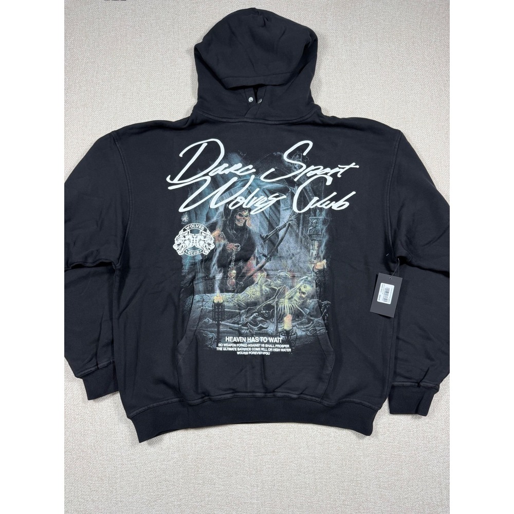 Darc Sport Wolves Club In Dreams Vintage Pierce Hoodie Black Sz Medium